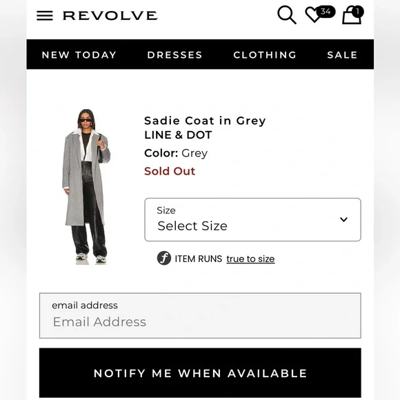 REVOLVE Line & Dot Sadie Coat in Grey - Picture 2 of 2